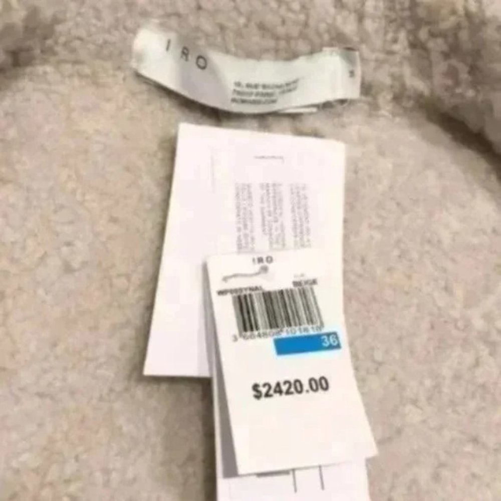 IRO Biege Synal Winter Shearling Sheepskin Moto Jacket Coat. 36 / S size - Picture 12 of 15